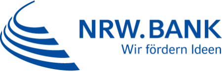 Logo der NRW.BANK - mit dem Schriftzug Wir fördern Ideen.